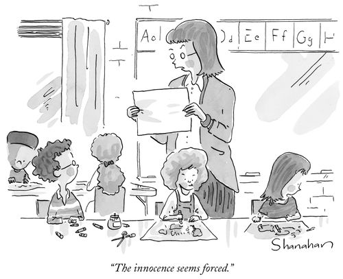 "The innocence seems forced."