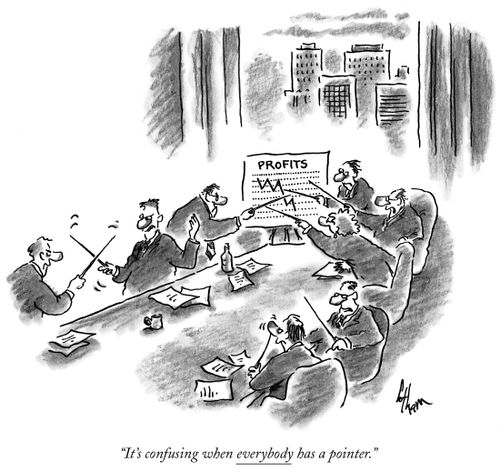 "It's confusing when everybody has a pointer."