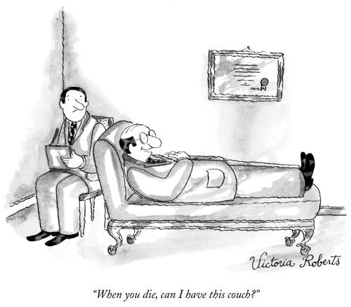 "When you die, can I have this couch?"