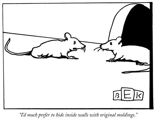 "I'd much prefer to hide inside walls with original moldings."