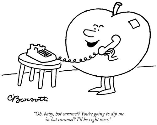 "Oh, baby, hot caramel? You're going to dip me in hot caramel? I'll be right over."