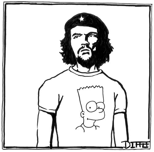 Che Guevara in a Bart Simpson t-shirt.