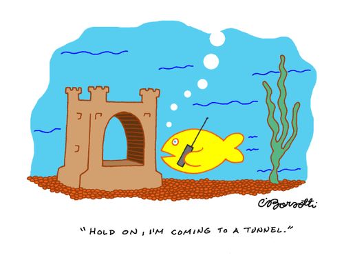 "Hold on, I'm coming to a tunnel."