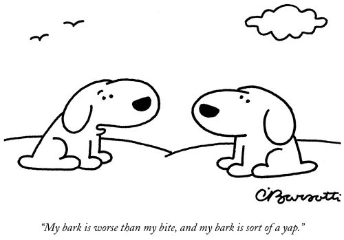 "My bark is worse than my bite, and my bark is a sort of a yap."
