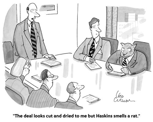 "The deal looks cut and dried to me but Haskins smells a rat."