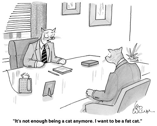 "It's not enough being a cat anymore. I want to be a fat cat."
