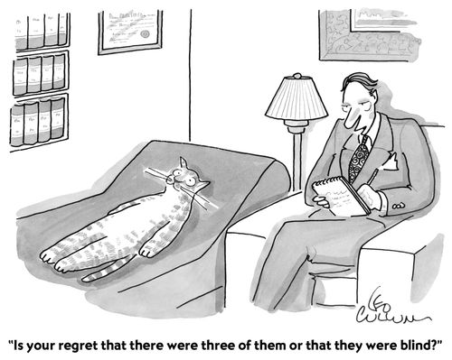 "Is your regret that there were three of them or that they were blind?"