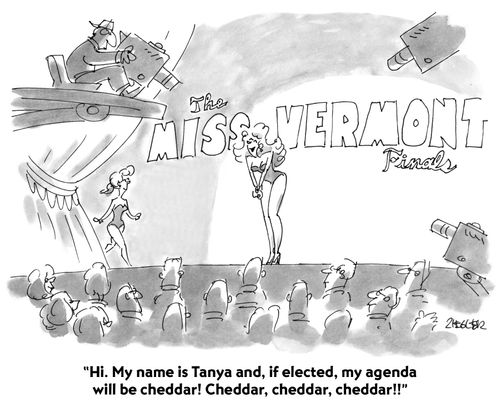 "Hi. My name is Tanya and, if elected, my agenda will be cheddar! Cheddar, cheddar, cheddar!!"