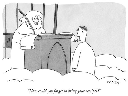 "How could you forget to bring your receipts?"