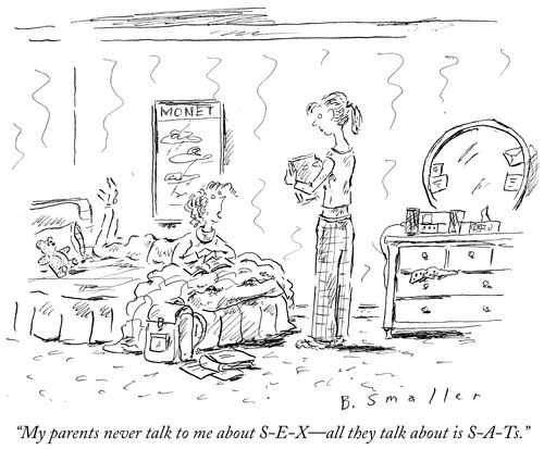 "My parents never talk to me about S-E-X – all the talk about is S-A-Ts."