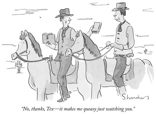 "No, thanks, Tex - it makes me queasy just watching you."