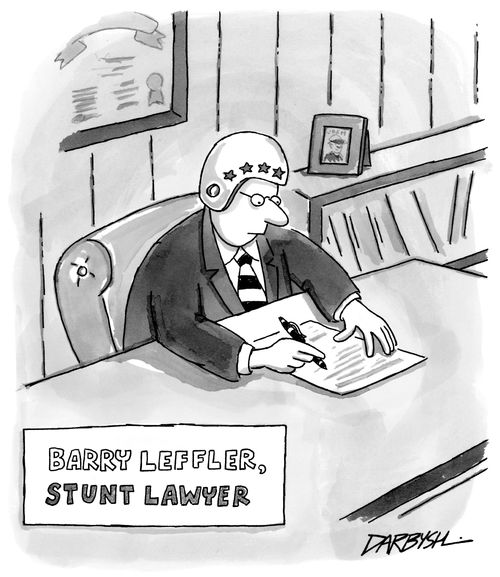 Barry Leffler, stunt lawyer