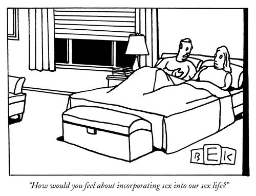 "How would you feel about incorporating sex into our sex life?"