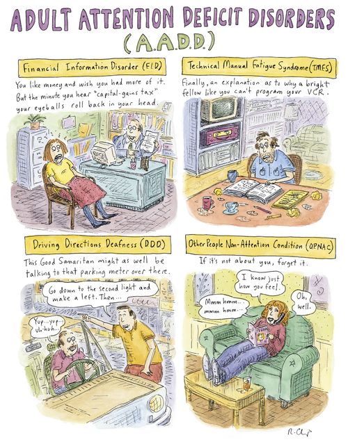 Adult attention deficit disorders (A.A.D.D.)