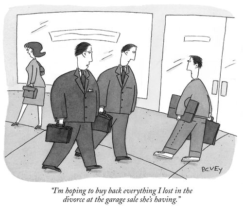 "I'm hoping to buy back everything I lost in the divorce at the garage sale she's having."