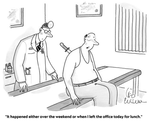 "It happened either over the weekend or when I left the office today for lunch."