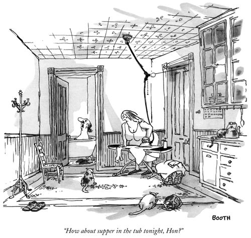 "How about supper in the tub tonight, Hon?"