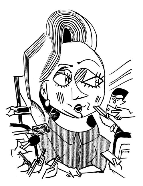Hillary Clinton being interviewed.