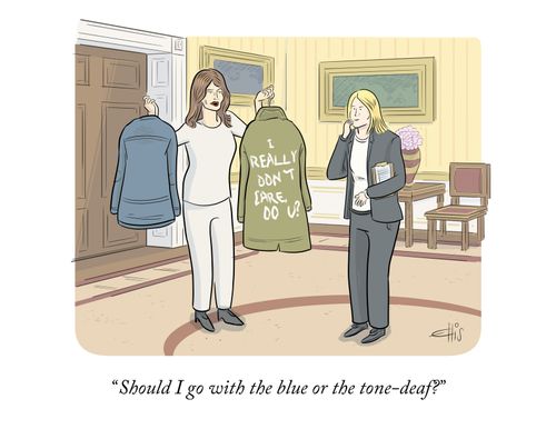 "Should I go with the blue or the tone-deaf?"