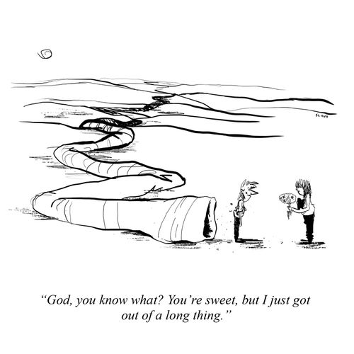 "God, you know what? You're sweet, but I just got out of a long thing."