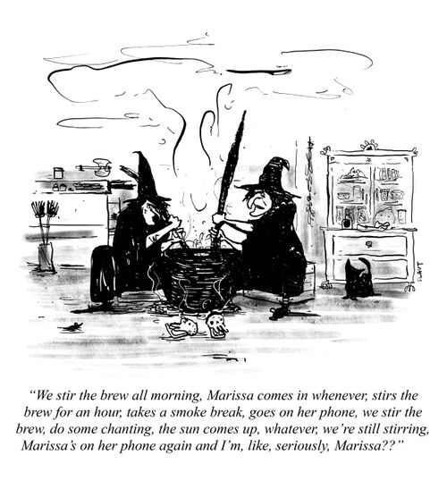 "We stir the brew all morning, Marissa comes in whenever..."