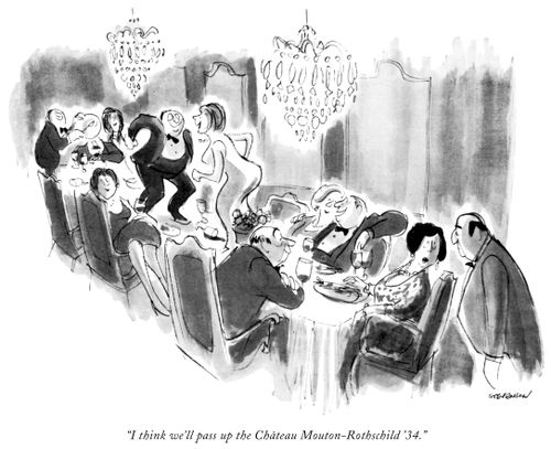"I think we'll pass up the Château Mouton-Rothschild '34."