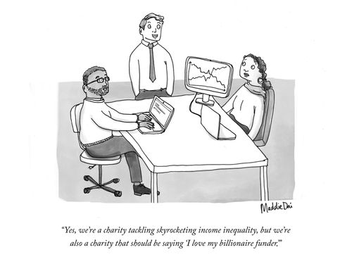 "Yes, we're a charity tackling skyrocketing income inequality, but we're also a charity that should be saying 'I love my billionaire finder.'"