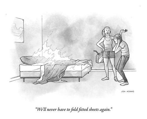 "We'll never have to fold fitted sheets again."