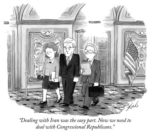 "Dealing with Iran was the easy part. Now we need to deal with Congressional Republicans."