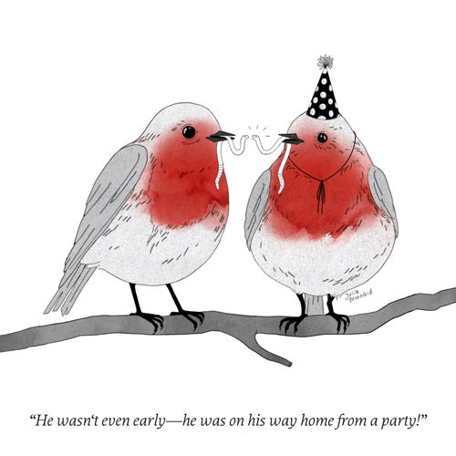 "He wasn't even early  - he was on his way home from a party!"