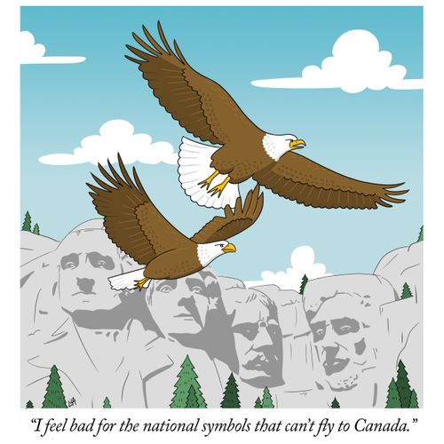 "I feel bad for the national symbols that can't fly to Canada."