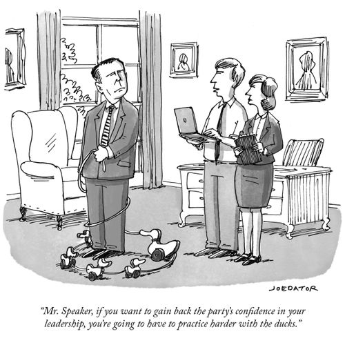 "Mr Speaker, if you want to gain back the party's confidence in your leadership, you're going to have to practice harder with the ducks."