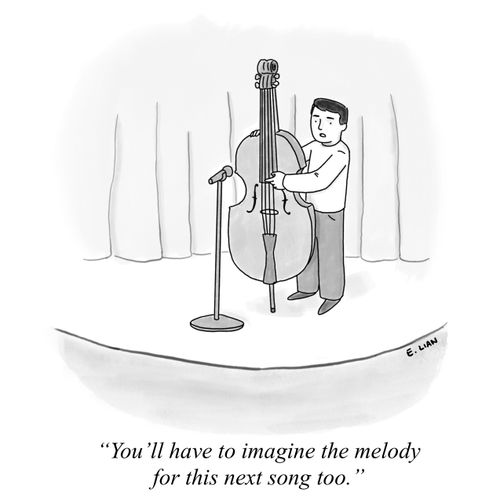 "You'll have to imagine the melody for this next song too."