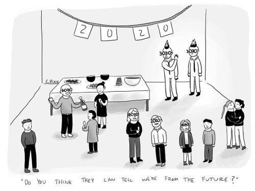 "Do you think they can tell we're from the future?"