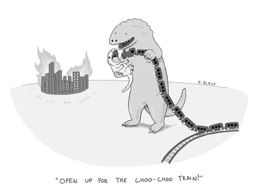 "Open up for the choo-choo train!"