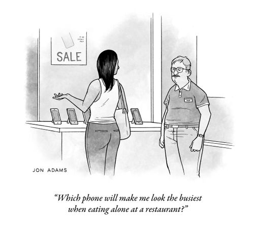 "Which phone will make me look the busiest when eating alone at a restaurant?"