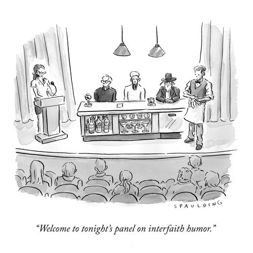 "Welcome to tonight's panel on interfaith humour."