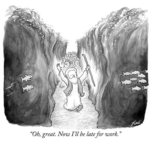 "Oh, great. Now I'll be late for work."