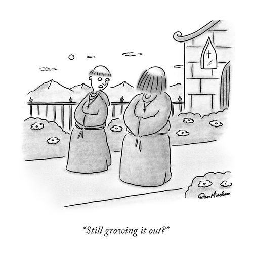 "Still growing it out?"