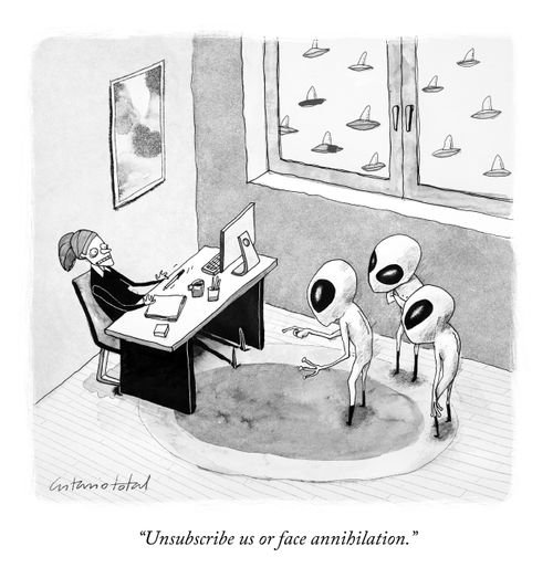 "Unsubscribe us or face annihilation." 
