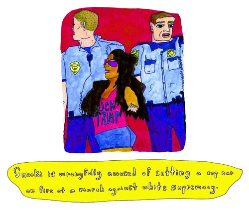 Snooki is wrongfully accused of setting a cop car on fire at a march against white supremacy