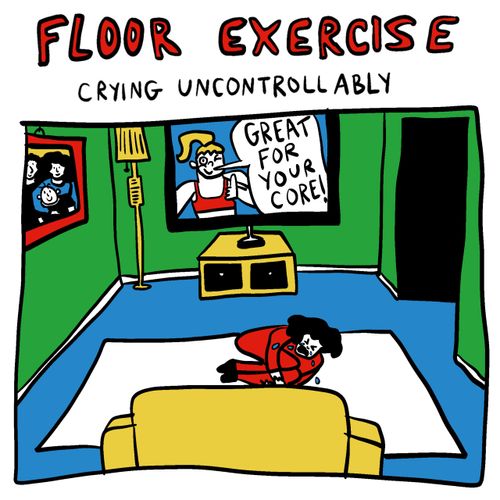 Floor exercise: crying uncontrollably 