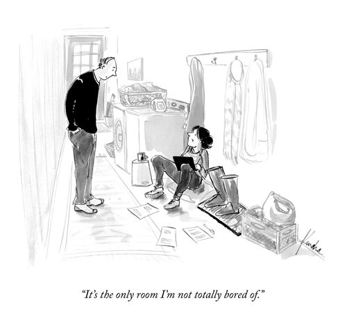 “It’s the only room I’m not totally bored of.”