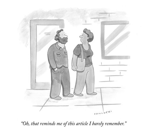 "Oh, that reminds me of this article I barely remember."