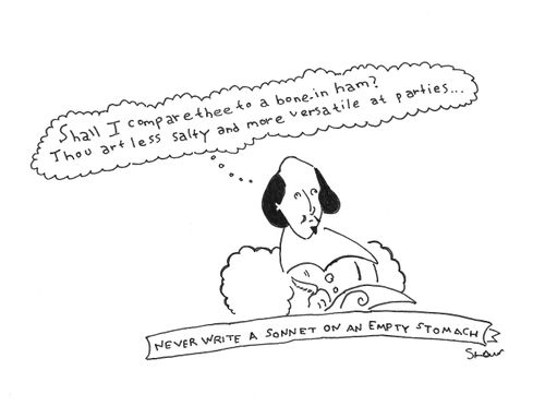Never write a sonnet on an empty stomach