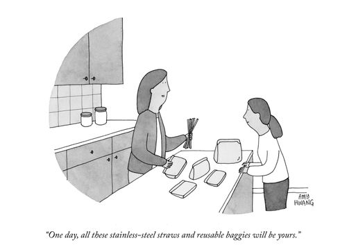 "One day, all these stainless-steel straws and reusable baggies will be yours."