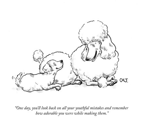 "One day, you'll look back on all your youthful mistakes and remember how adorable you were while making them."