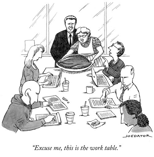 "Excuse me, this is the work table."