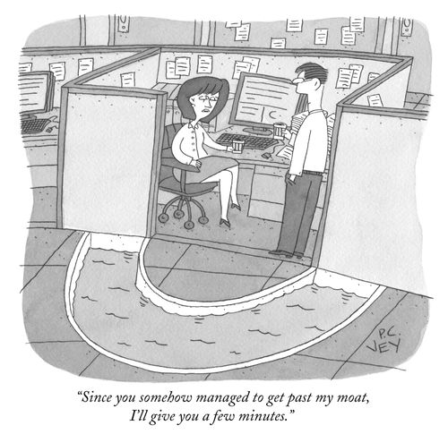 "Since you somehow managed to get past my moat, I'll give you a few minutes."