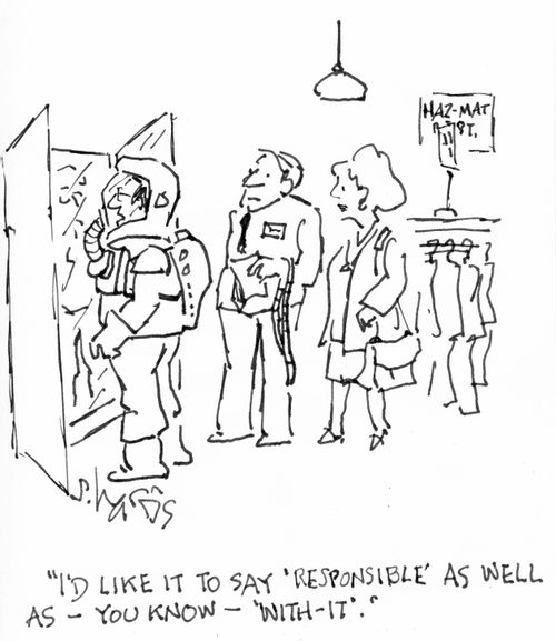 "I'd like it to say 'Responsible' as well as  - you know -'with-it'."